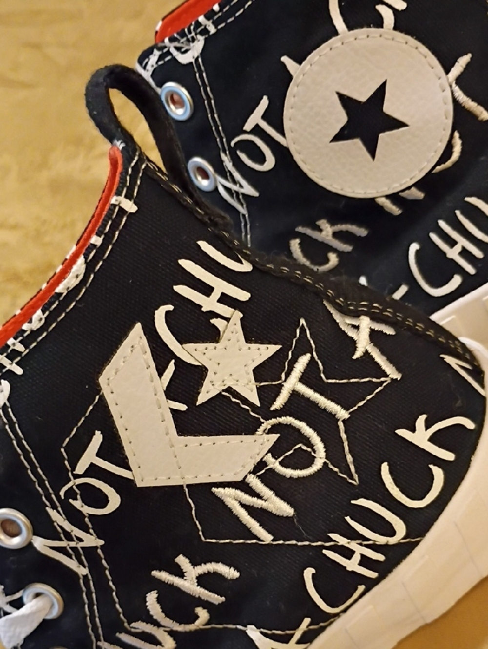 CONVERSE All Star Black High-Top Graffiti Embroidery Men's 10.0 Women's 12.0 - Picture 2 of 13